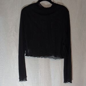 SHEIN Elegant Black Sheer Blouse